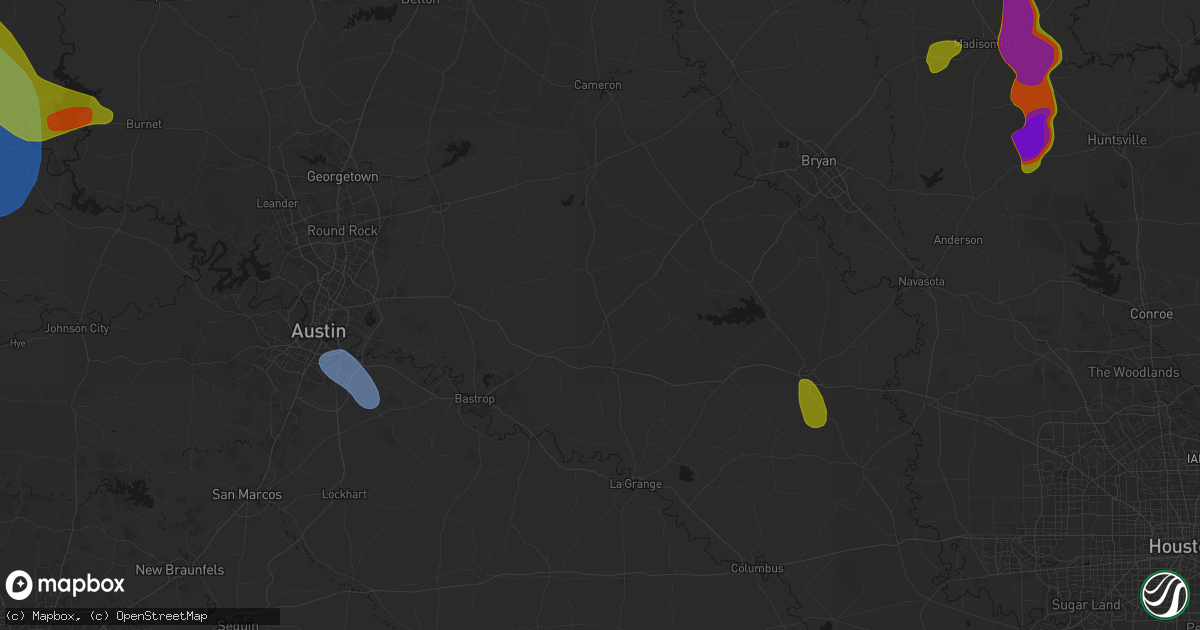 Hail map in Lincoln, TX on May 10, 2026