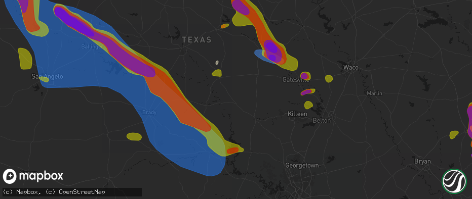 Hail map in Lometa, TX on May 10, 2026