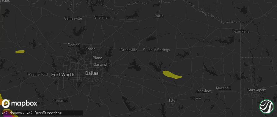 Hail map in Lone Oak, TX on May 10, 2026