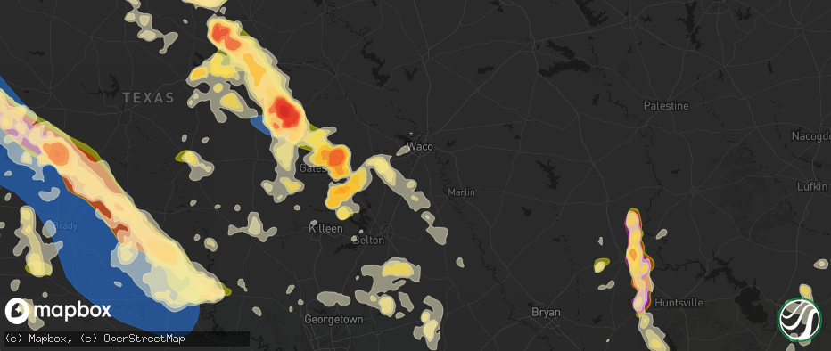 Hail map in Lorena, TX on May 10, 2026