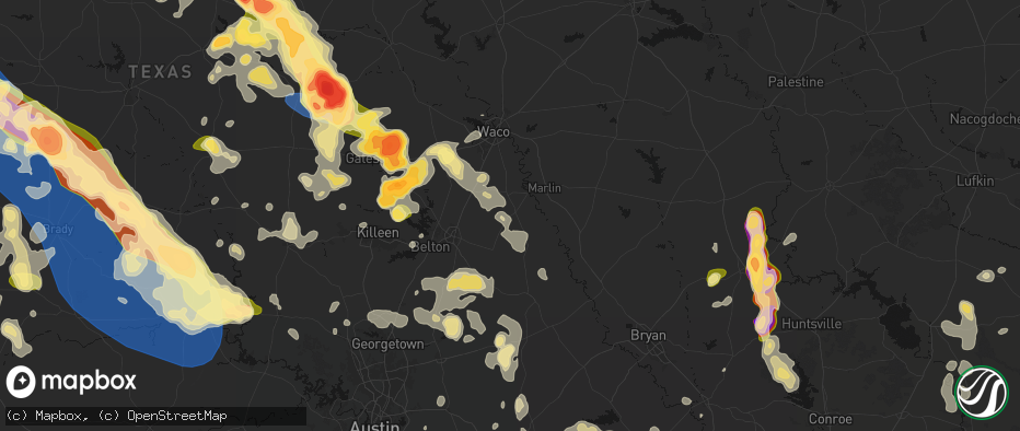 Hail map in Lott, TX on May 10, 2026