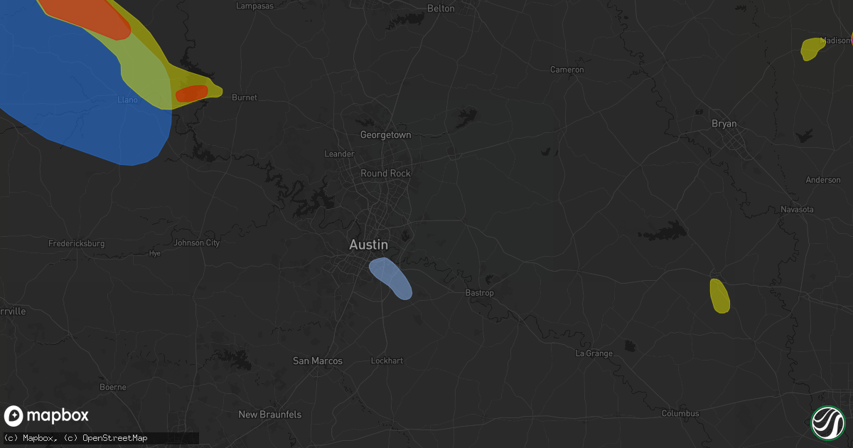 Hail map in Manor, TX on May 10, 2026