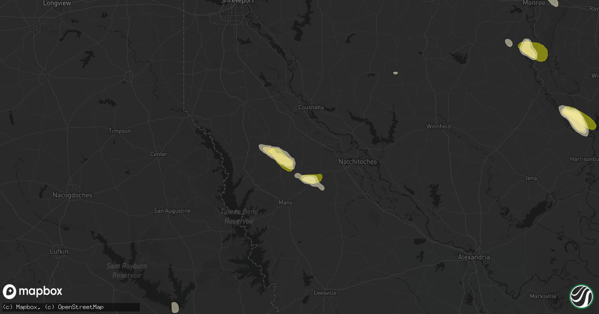 Hail map in Marthaville, LA on May 10, 2026