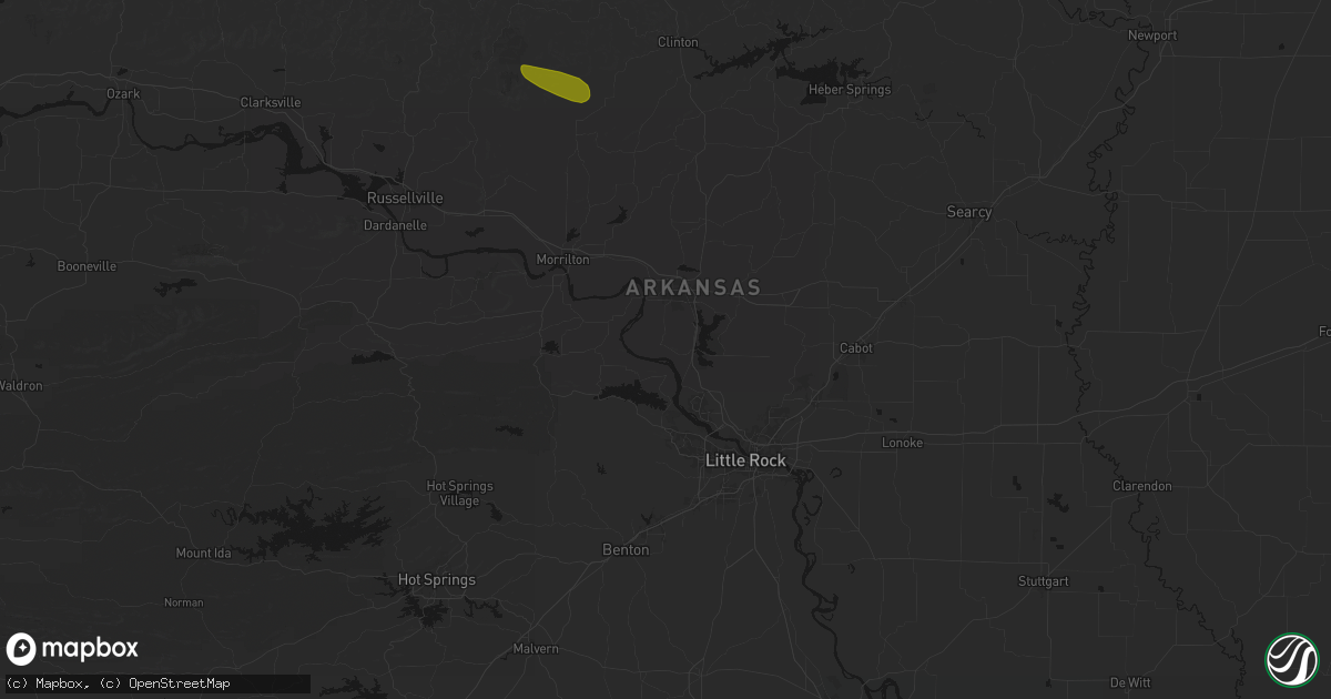 Hail map in Mayflower, AR on May 10, 2026