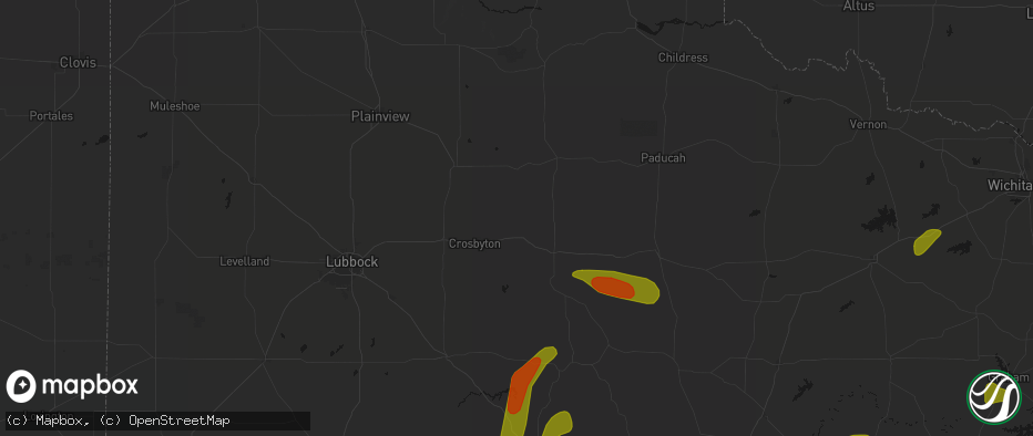 Hail map in Mcadoo, TX on May 10, 2026