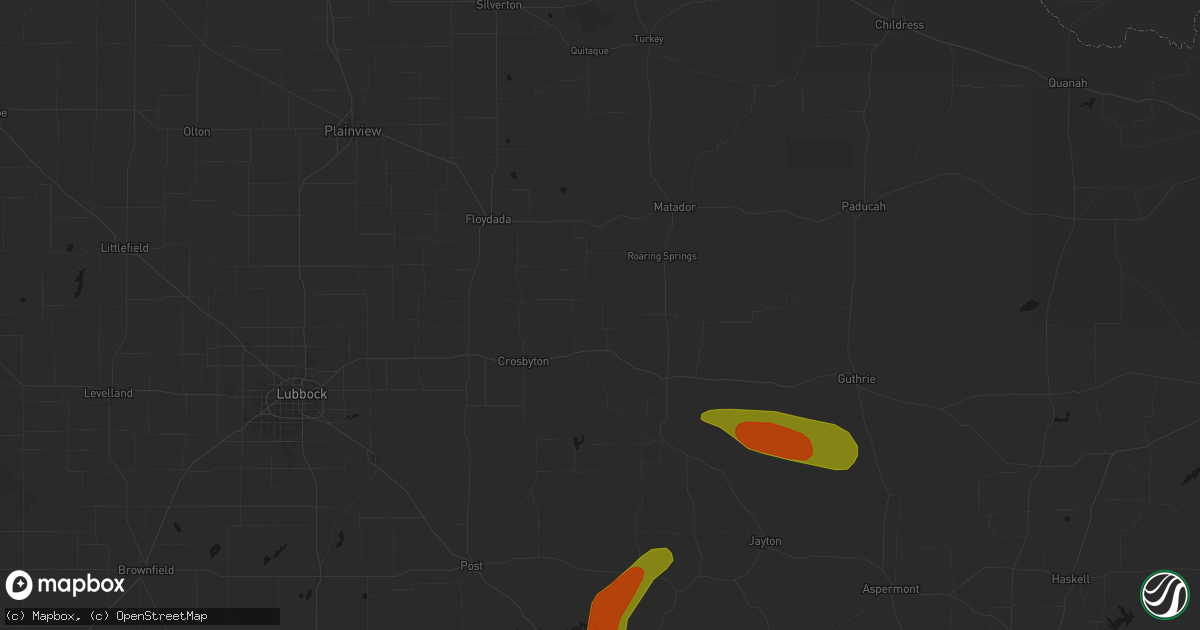 Hail map in Mcadoo, TX on May 10, 2026