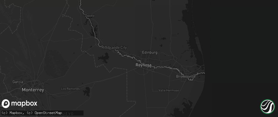 Hail map in Mission, TX on May 10, 2026