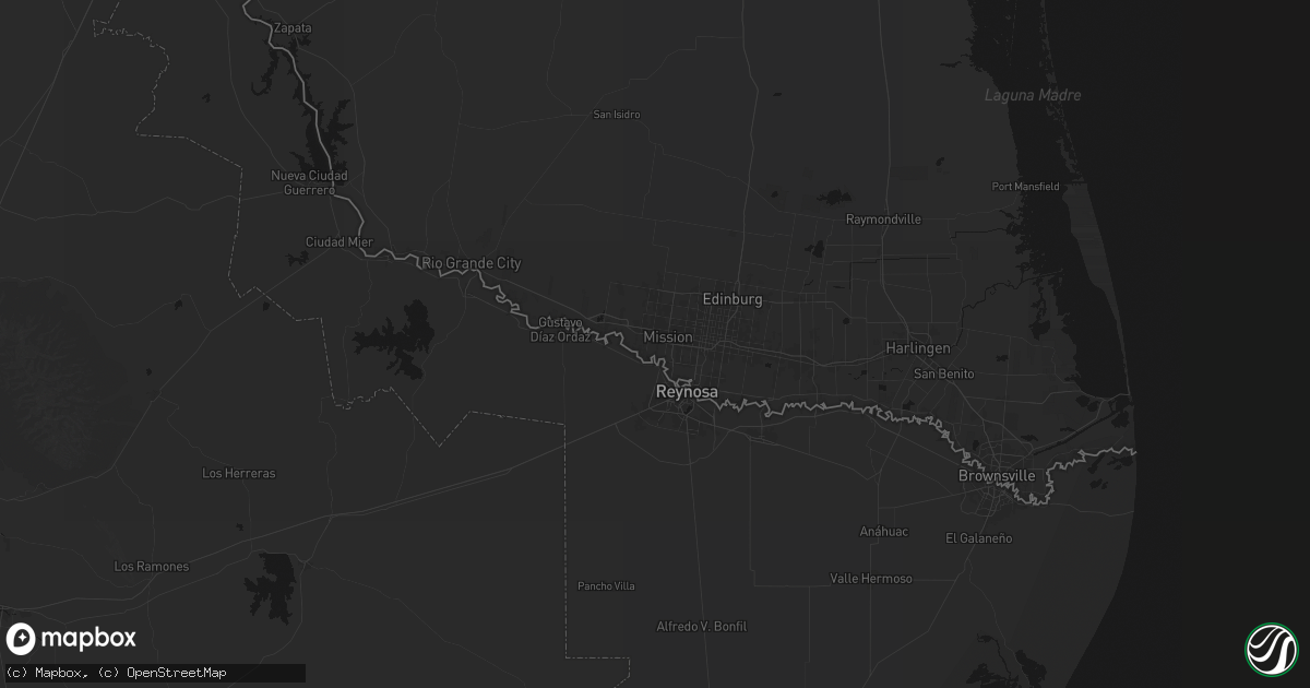 Hail map in Mission, TX on May 10, 2026