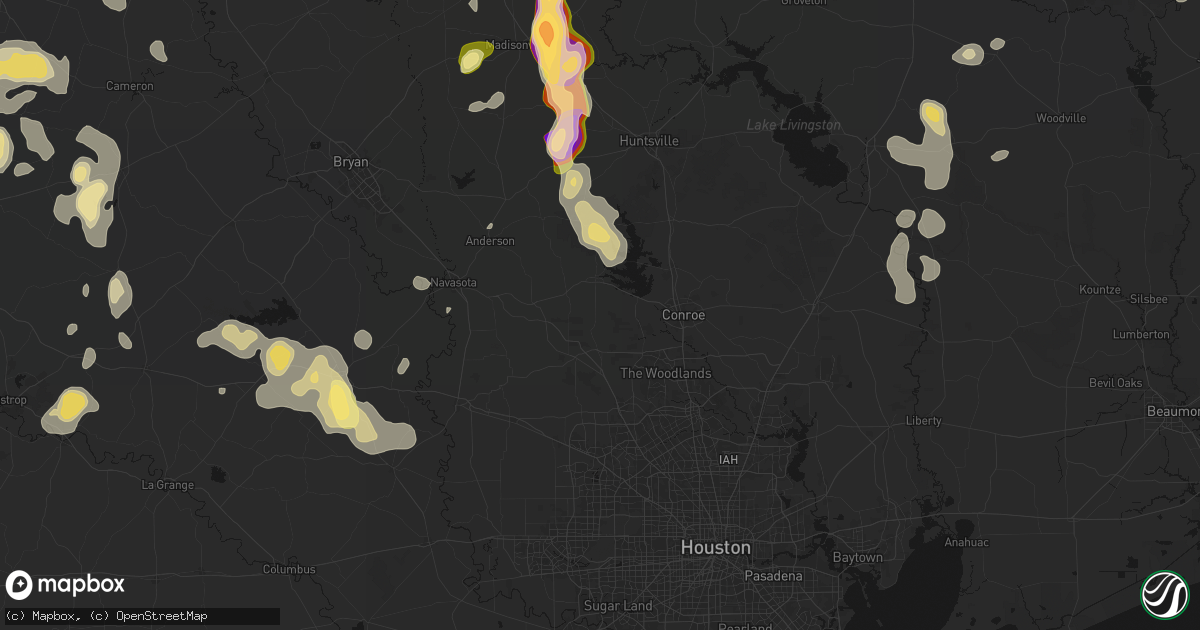 Hail map in Montgomery, TX on May 10, 2026