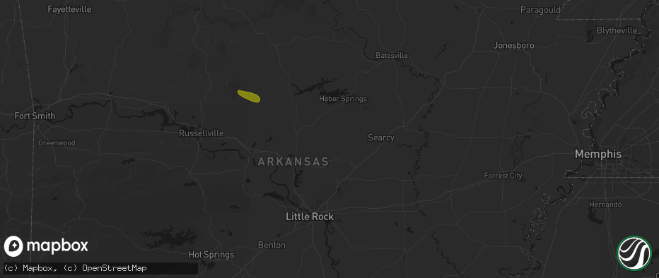 Hail map in Mount Vernon, AR on May 10, 2026