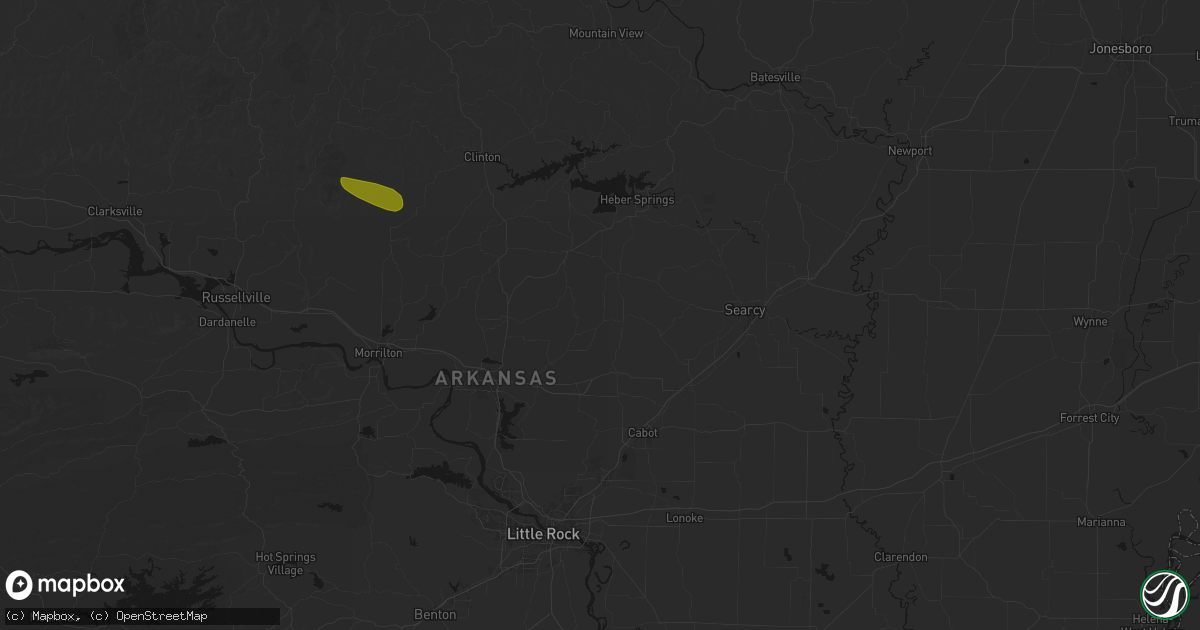 Hail map in Mount Vernon, AR on May 10, 2026