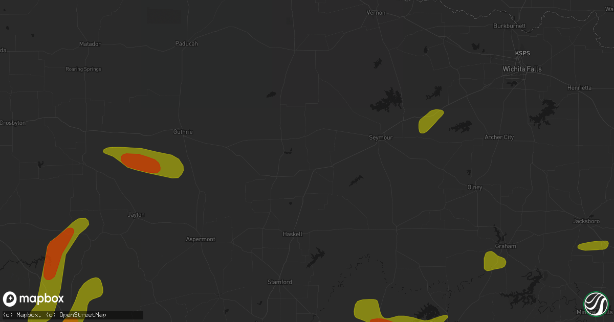 Hail map in Munday, TX on May 10, 2026