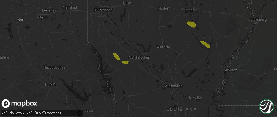 Hail map in Natchitoches, LA on May 10, 2026