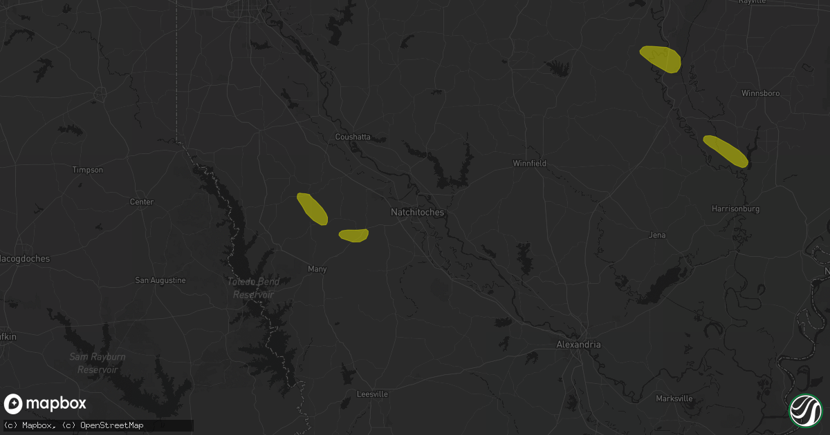 Hail map in Natchitoches, LA on May 10, 2026