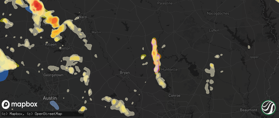 Hail map in North Zulch, TX on May 10, 2026