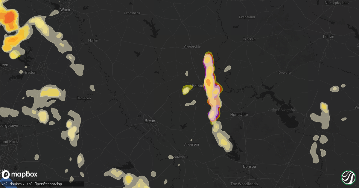 Hail map in North Zulch, TX on May 10, 2026