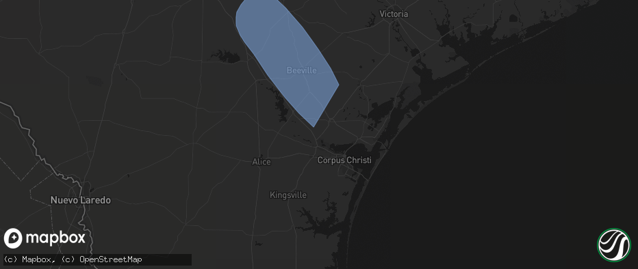 Hail map in Odem, TX on May 10, 2026