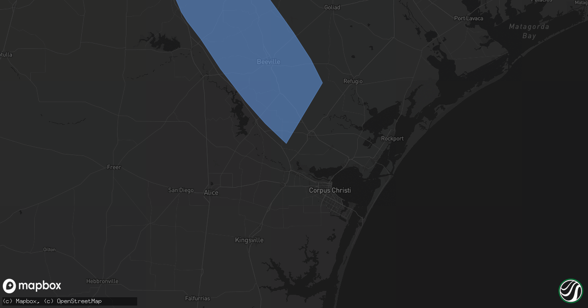 Hail map in Odem, TX on May 10, 2026