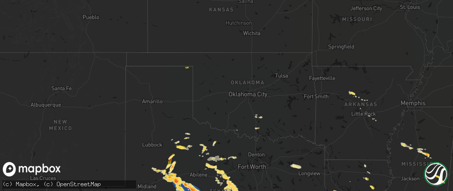 Hail map in Oklahoma on May 10, 2026