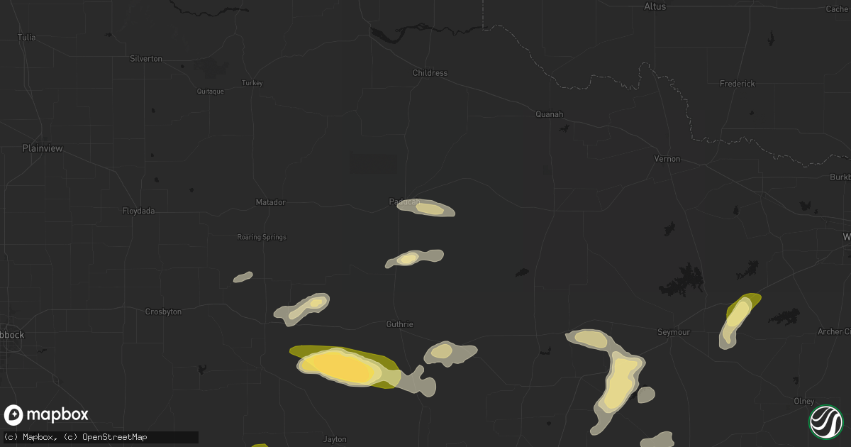 Hail map in Paducah, TX on May 10, 2026