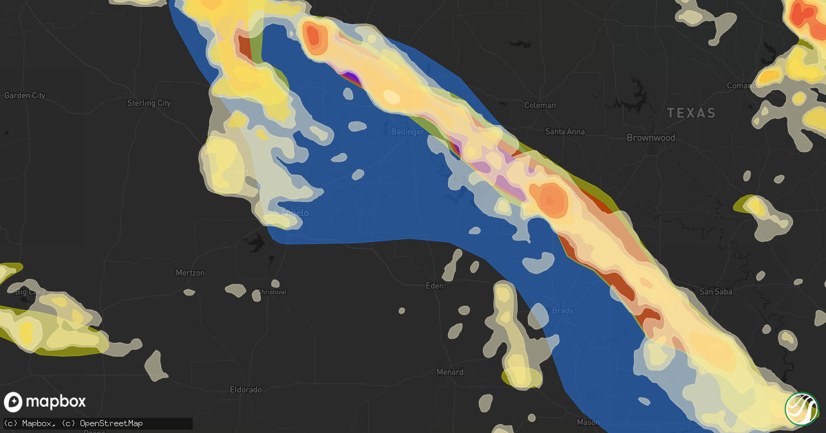 Hail map in Paint Rock, TX on May 10, 2026