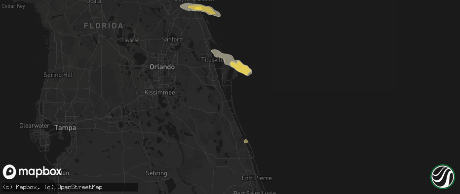 Hail map in Patrick Afb, FL on May 10, 2026