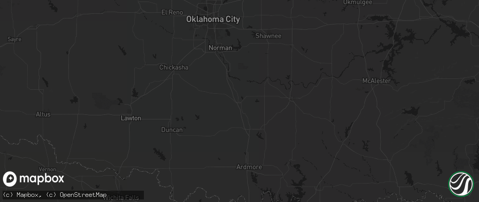Hail map in Pauls Valley, OK on May 10, 2026