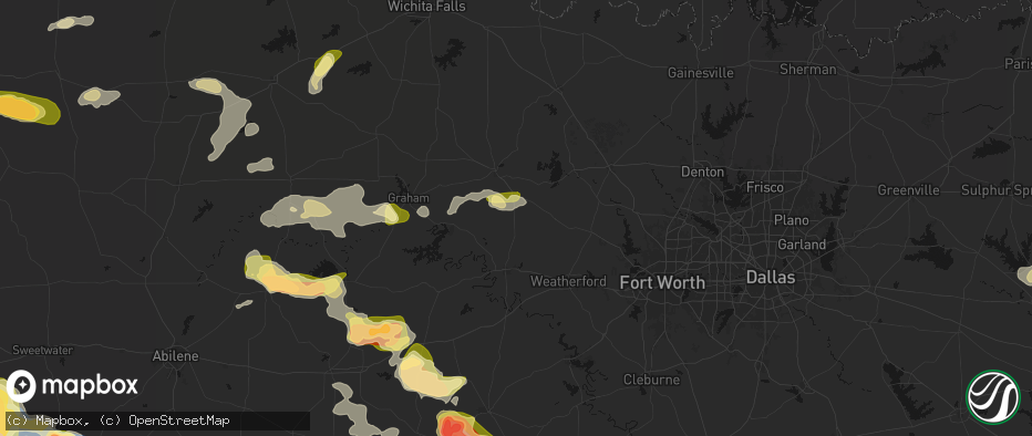 Hail map in Perrin, TX on May 10, 2026