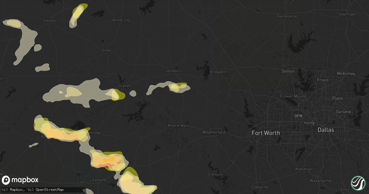 Hail map in Perrin, TX on May 10, 2026