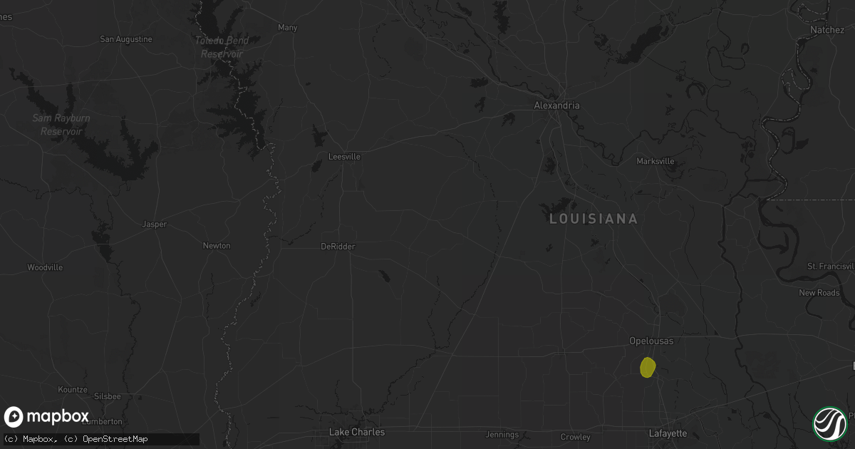 Hail map in Pitkin, LA on May 10, 2026