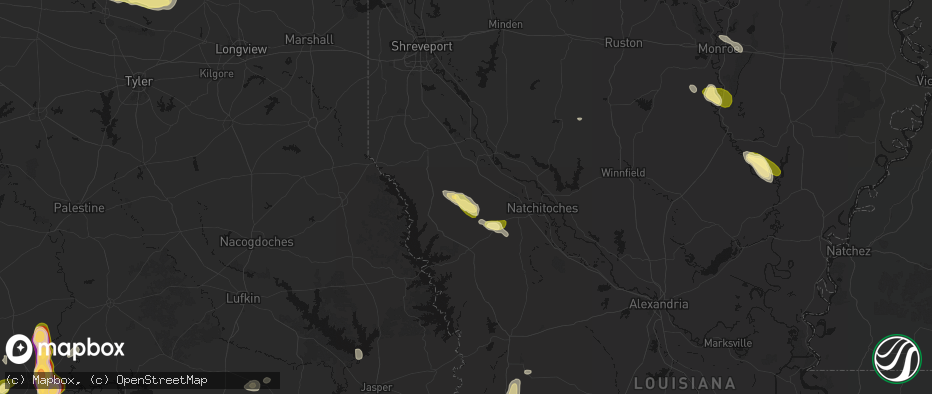 Hail map in Pleasant Hill, LA on May 10, 2026