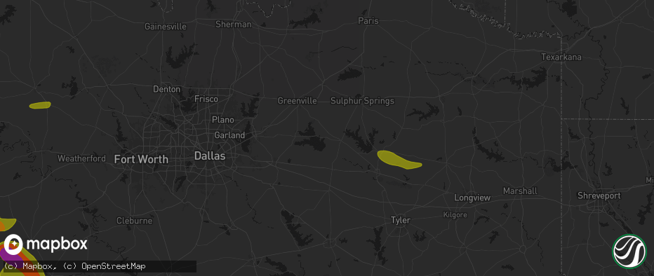 Hail map in Point, TX on May 10, 2026