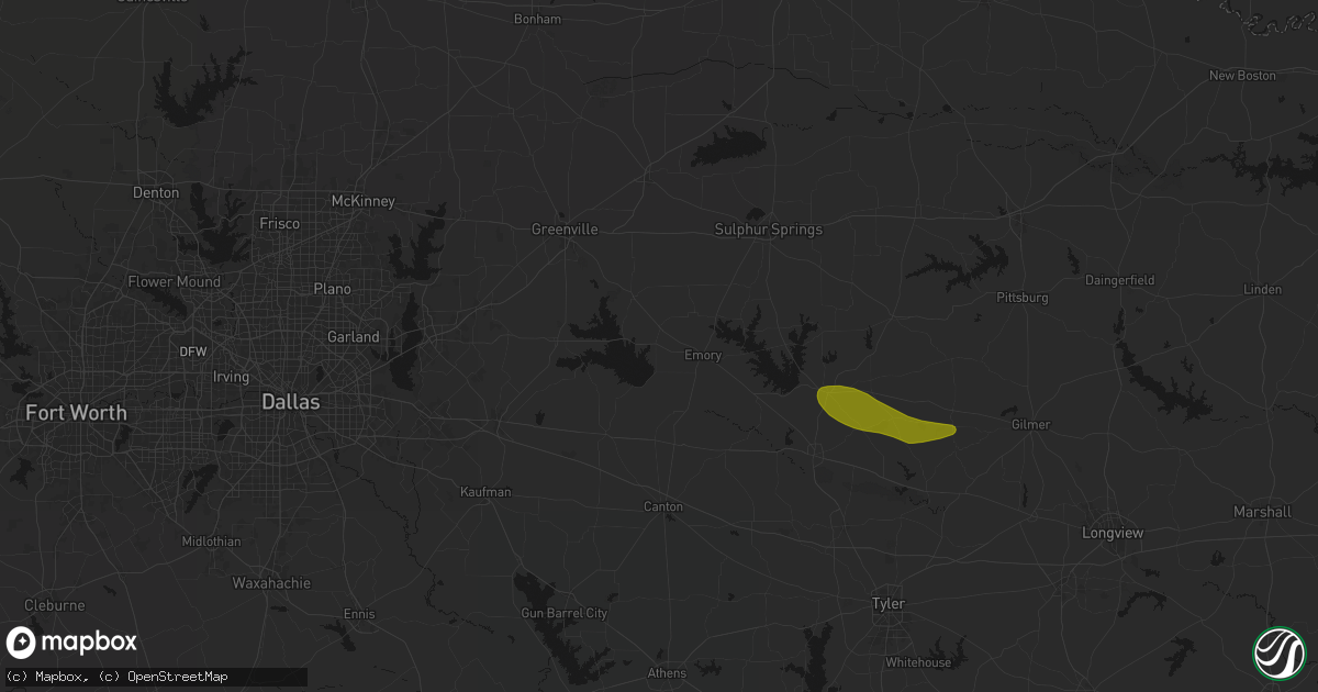 Hail map in Point, TX on May 10, 2026