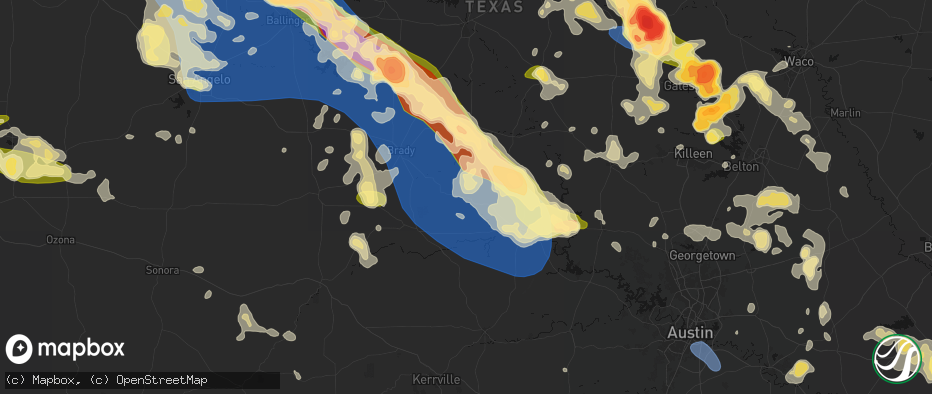 Hail map in Pontotoc, TX on May 10, 2026