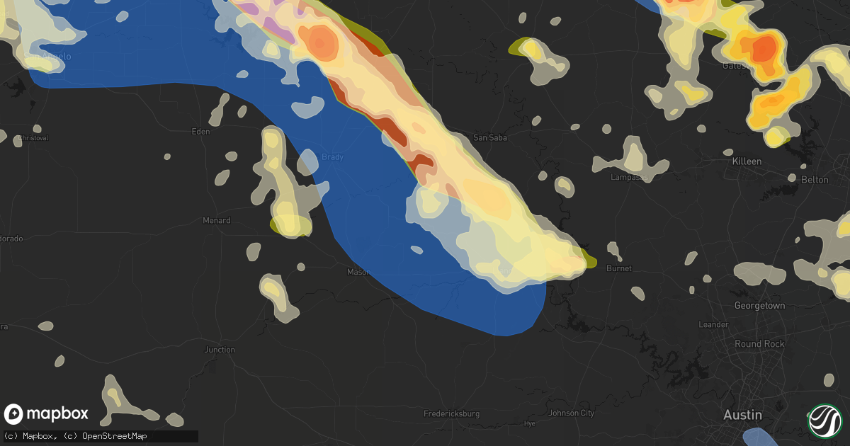 Hail map in Pontotoc, TX on May 10, 2026