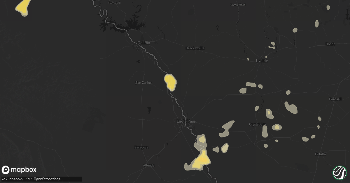 Hail map in Quemado, TX on May 10, 2026