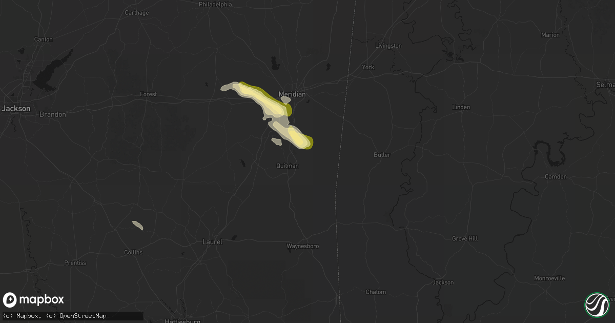 Hail map in Quitman, MS on May 10, 2026