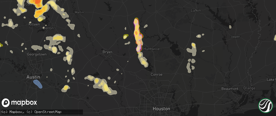 Hail map in Richards, TX on May 10, 2026