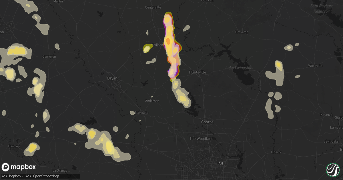 Hail map in Richards, TX on May 10, 2026