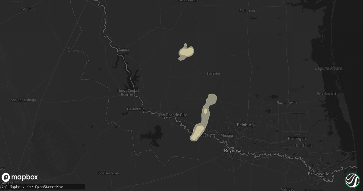 Hail map in Rio Grande City, TX on May 10, 2026