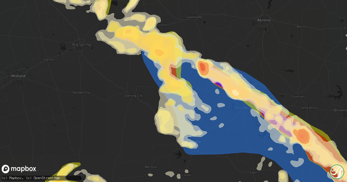 Hail map in Robert Lee, TX on May 10, 2026