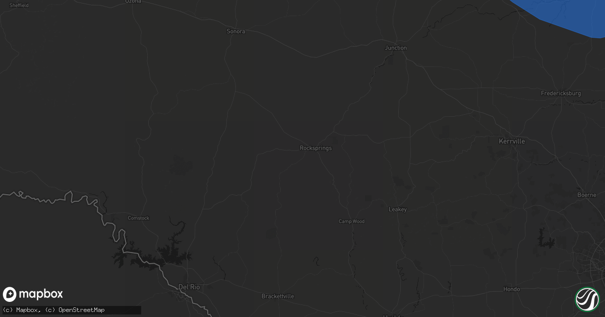 Hail map in Rocksprings, TX on May 10, 2026