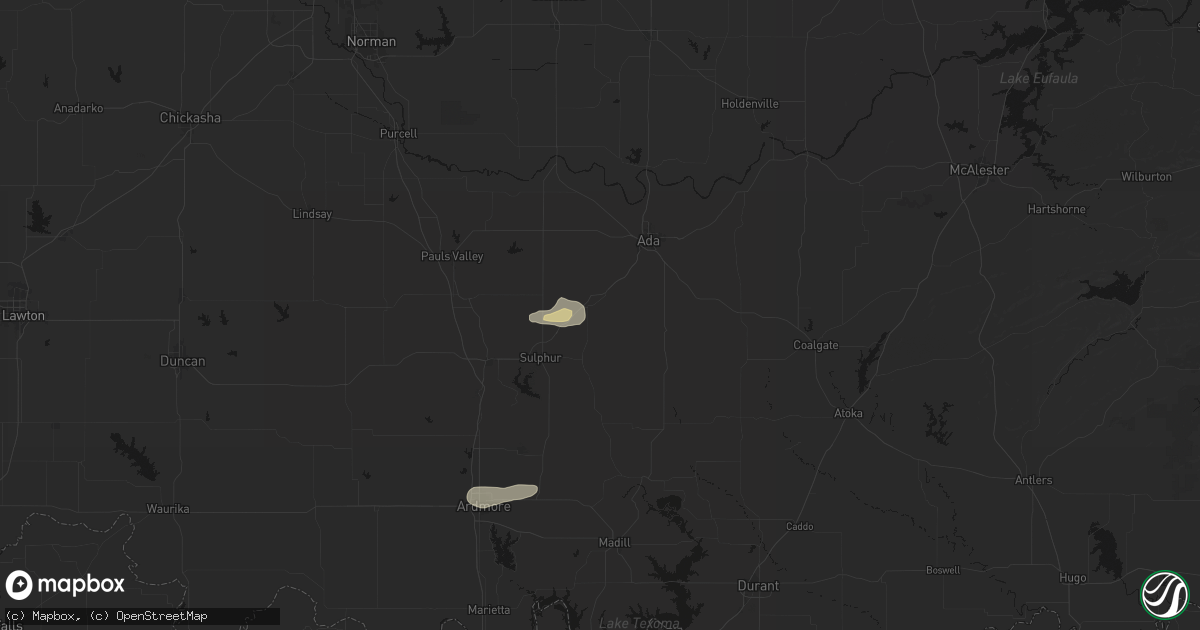 Hail map in Roff, OK on May 10, 2026