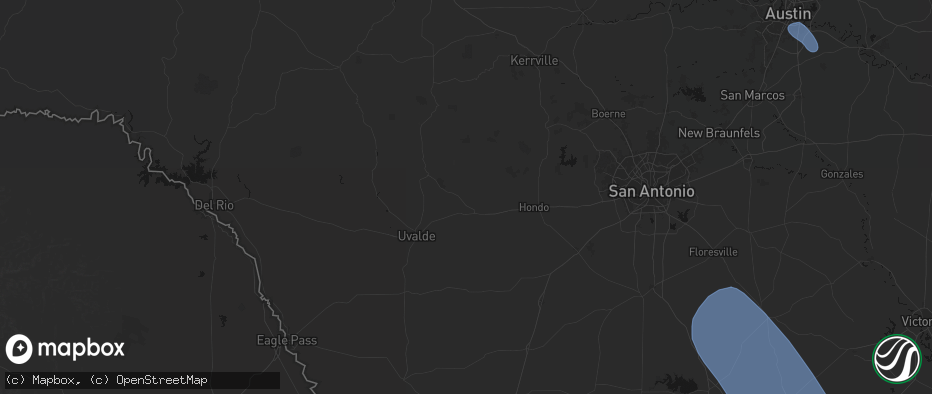 Hail map in Sabinal, TX on May 10, 2026