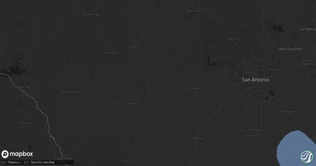 Hail map in Sabinal, TX on May 10, 2026