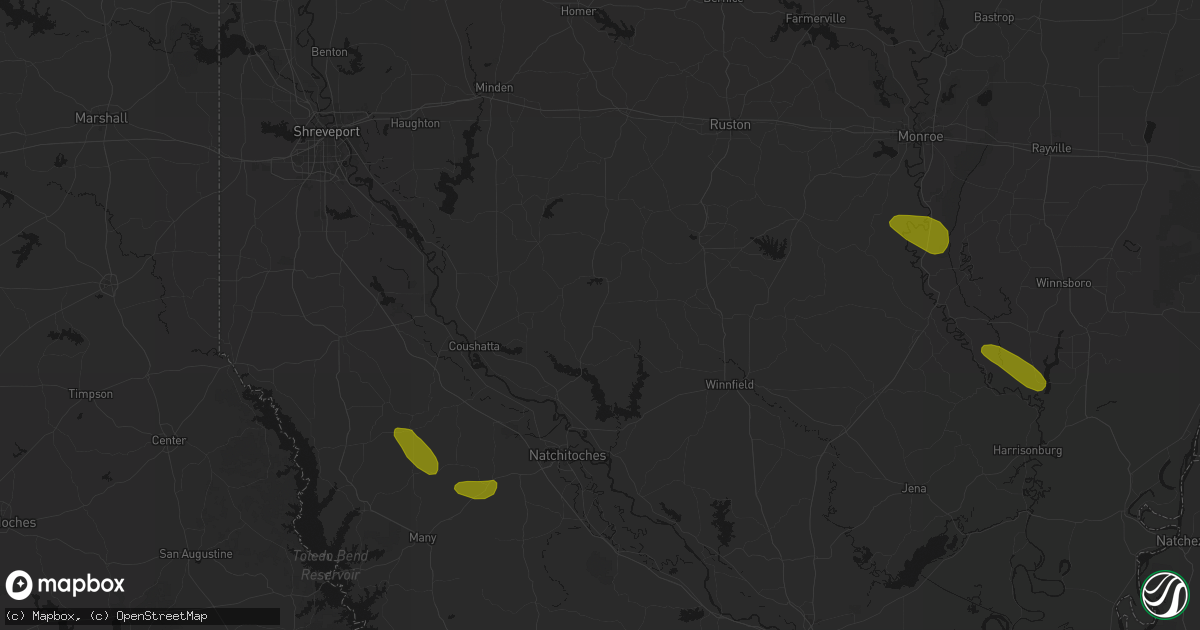 Hail map in Saline, LA on May 10, 2026