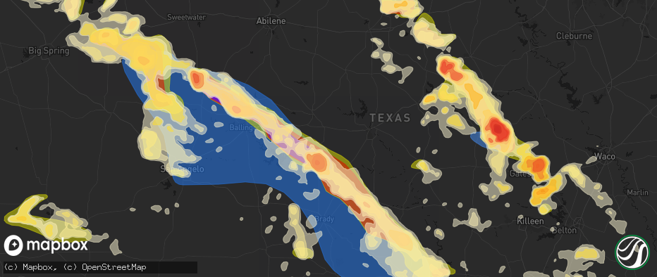Hail map in Santa Anna, TX on May 10, 2026