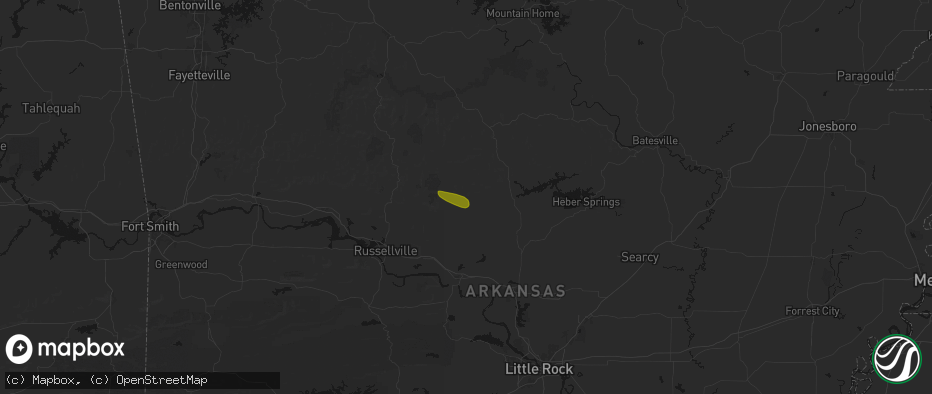 Hail map in Scotland, AR on May 10, 2026