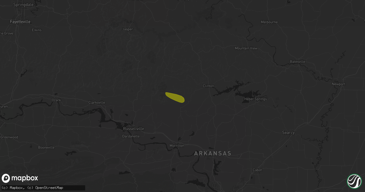 Hail map in Scotland, AR on May 10, 2026