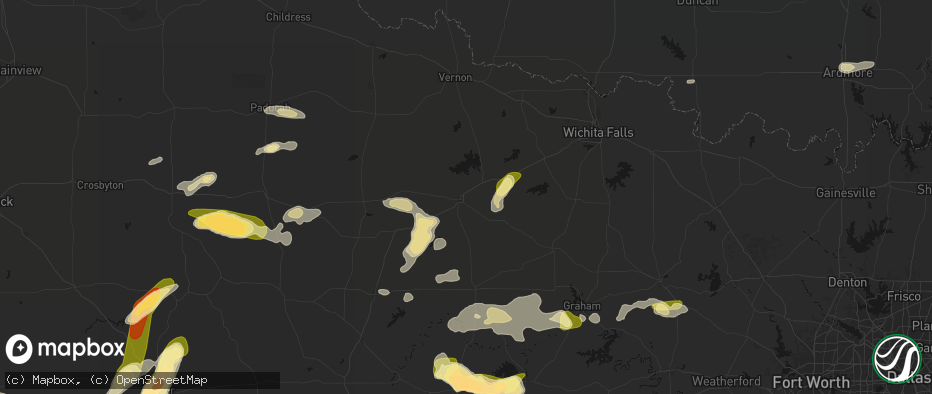Hail map in Seymour, TX on May 10, 2026